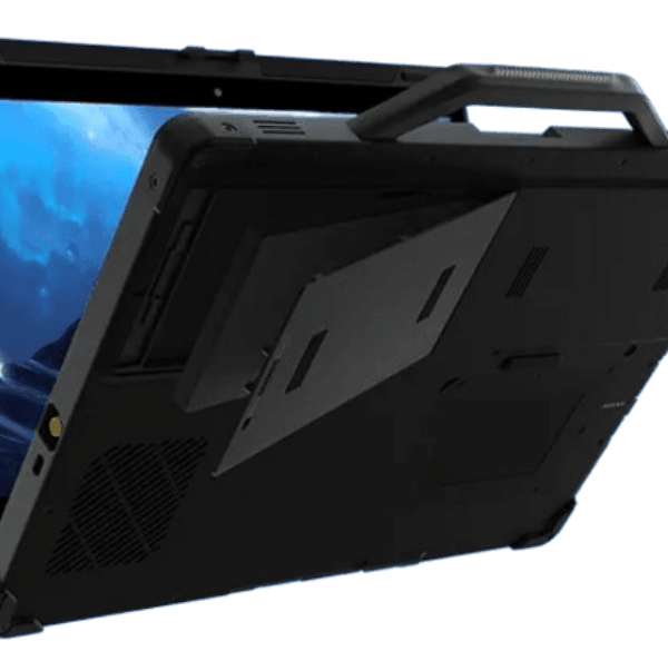 NB-X33 widok wpół zakmniętego laptopa od dołu